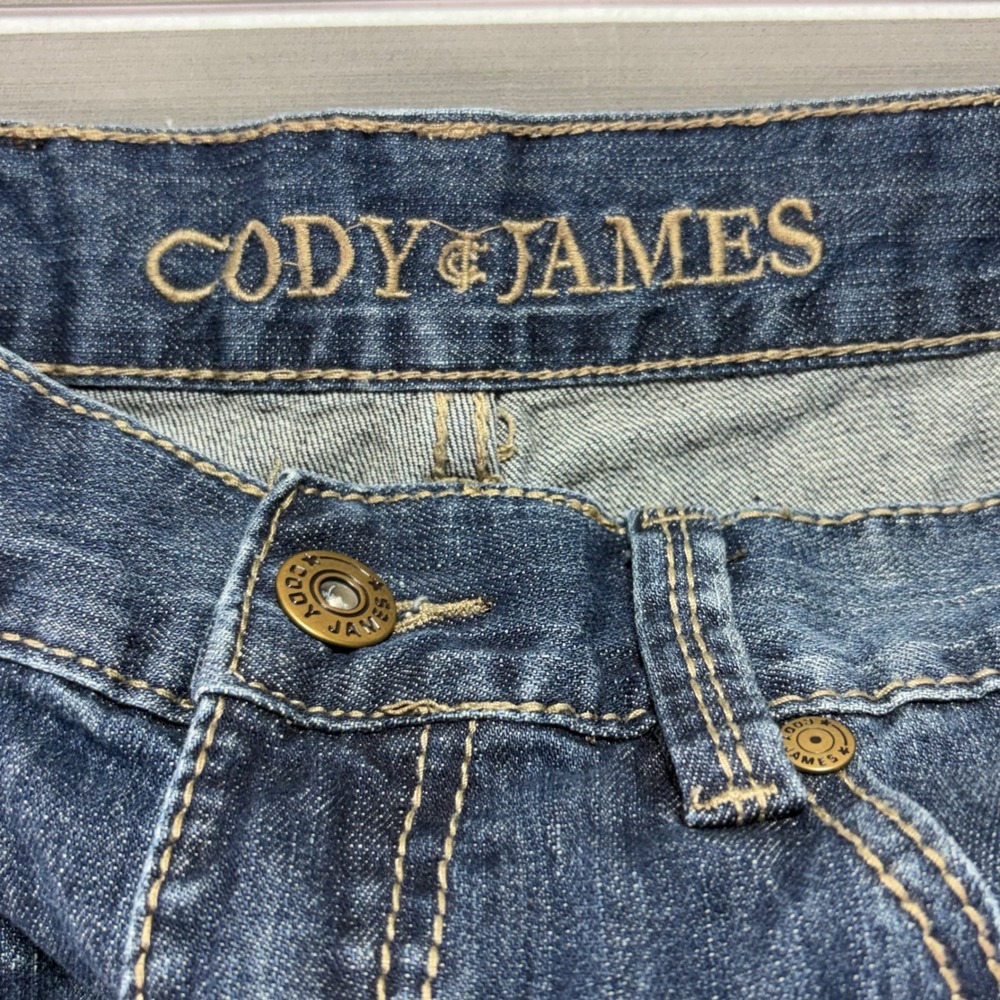Cody James Core Mens Straight Leg Jeans Blue Medium Wash 31x32 Stretch Denim - Picture 5 of 10
